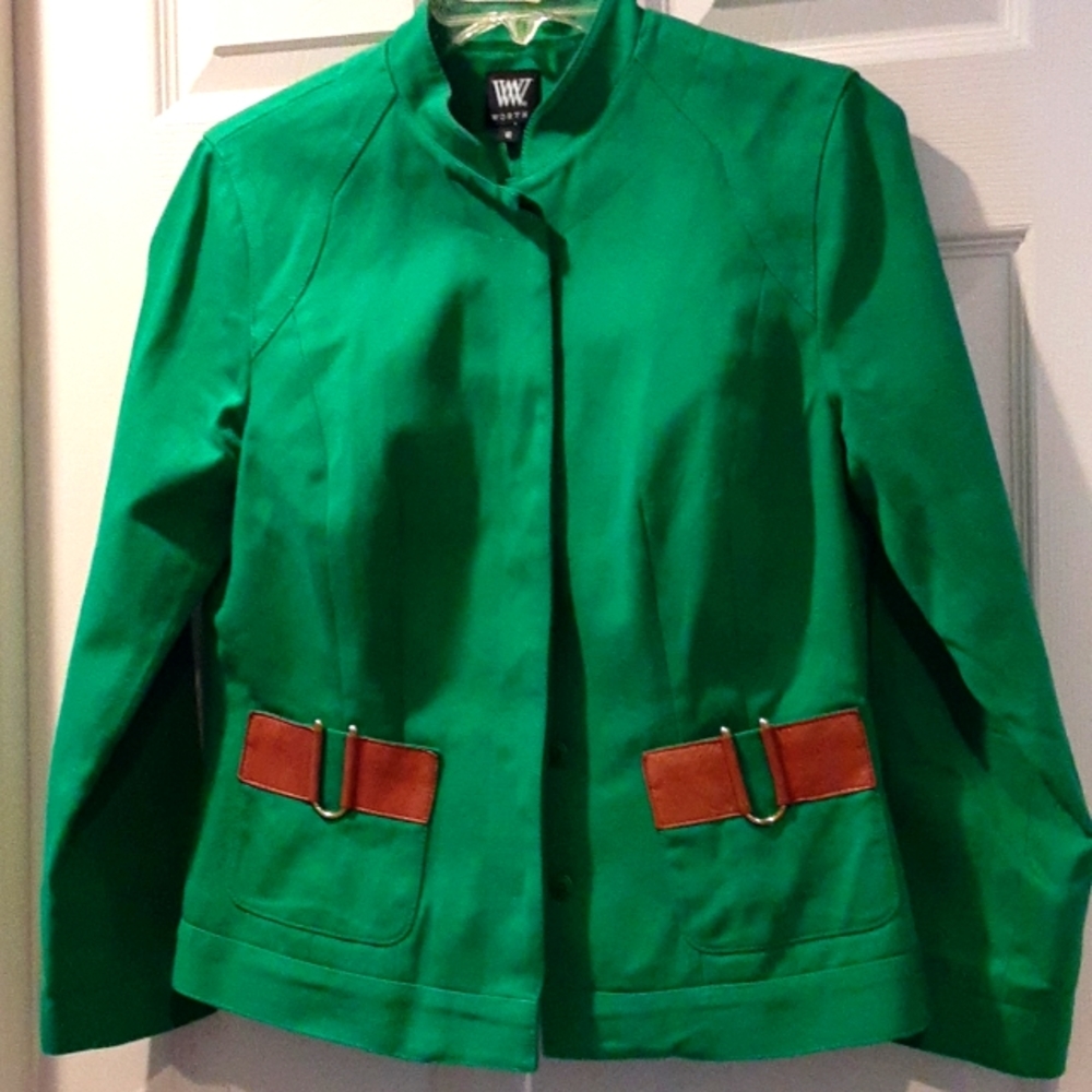 WByWorth Blazer#GoldtoneAccents-Leather#Size 6